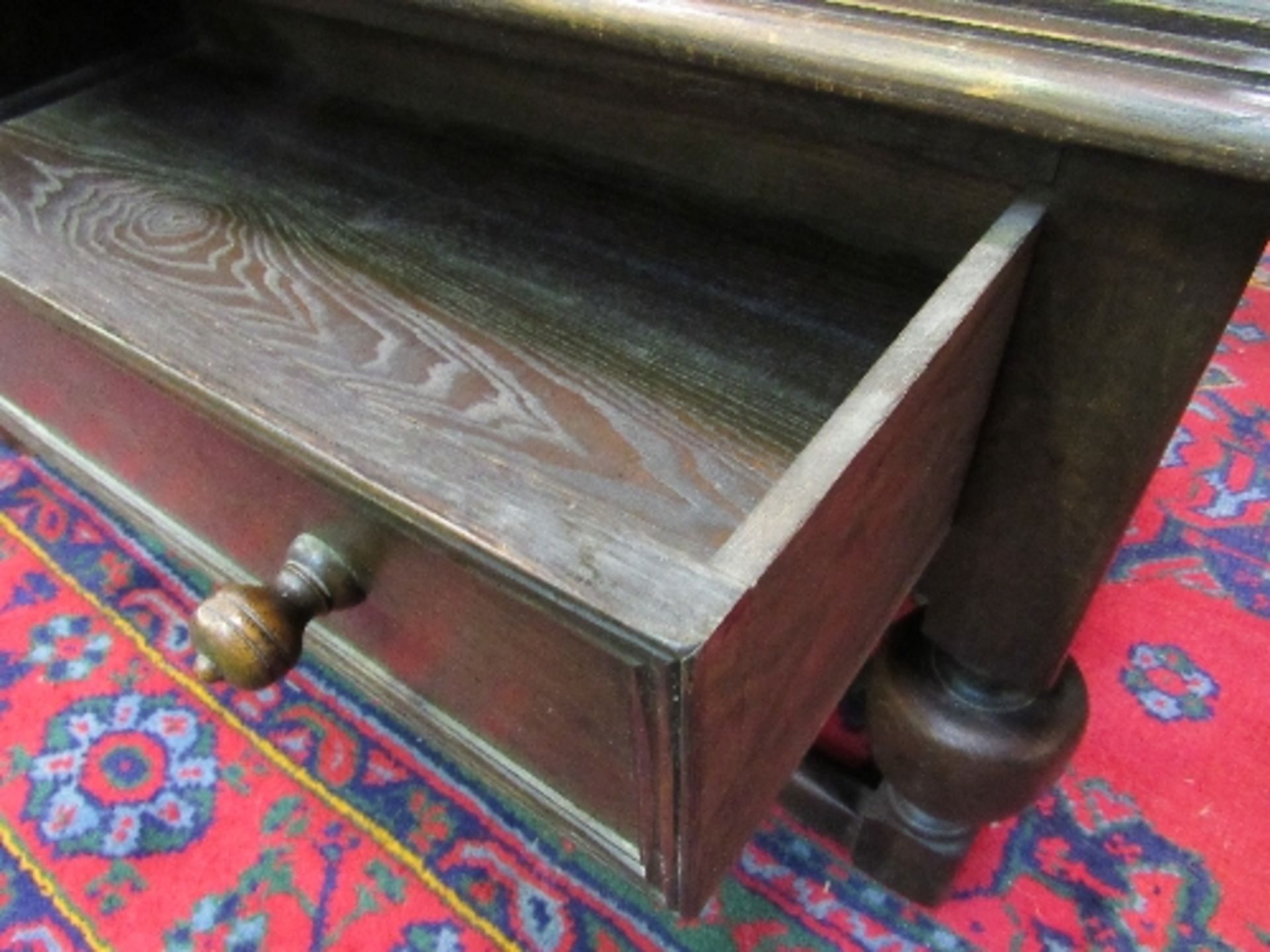 Oak small linen press on stand by William Spriggs & Co. Ltd, London. Drawer to base, 86 x 39 x - Image 5 of 6