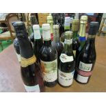 13 bottles of various wines. Estimate £30-40