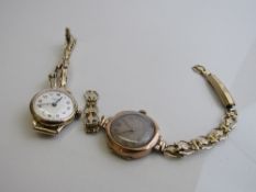 9ct gold lady's wrist watch and strap by Vertex Revue, Swiss made, going order and a 9ct gold