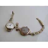 9ct gold lady's wrist watch and strap by Vertex Revue, Swiss made, going order and a 9ct gold