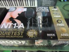 R0DENT1-A microphone together with R0DE microphone stand. Estimate £50-80