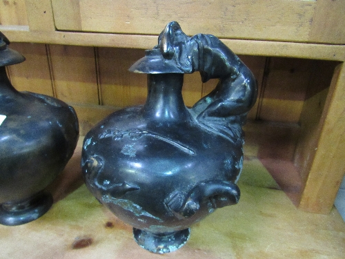 Pair of bronzed urns with weeping female figures. Estimate £30-50 - Image 2 of 4