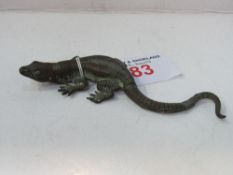 Antique bronze lizard/reptile, 14cms. Estimate £30-40