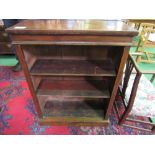 Mahogany open bookcase with 2 interior shelves, 76 x 31 x 100cms. Estimate £20-30