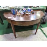 Mahogany demi-lune table, 115 x 56 x 71cms. Estimate £10-20