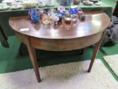 Mahogany demi-lune table, 115 x 56 x 71cms. Estimate £10-20