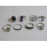 8 various fashion rings. Estimate £20-30