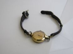 Certina 18ct gold case lady's wrist watch. Est £150-200