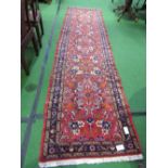 Hand knotted Hamadan runner rug, 325 x 84. Estimate £80-100