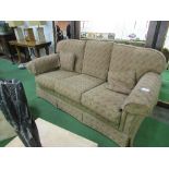 3 seater sofa by Peter Guild in harlequin pattern upholstery, 200 x 100cms