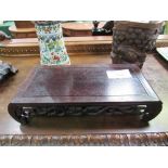 Chinese rosewood stand, 34 x 16 x 8cms. Estimate £20-30