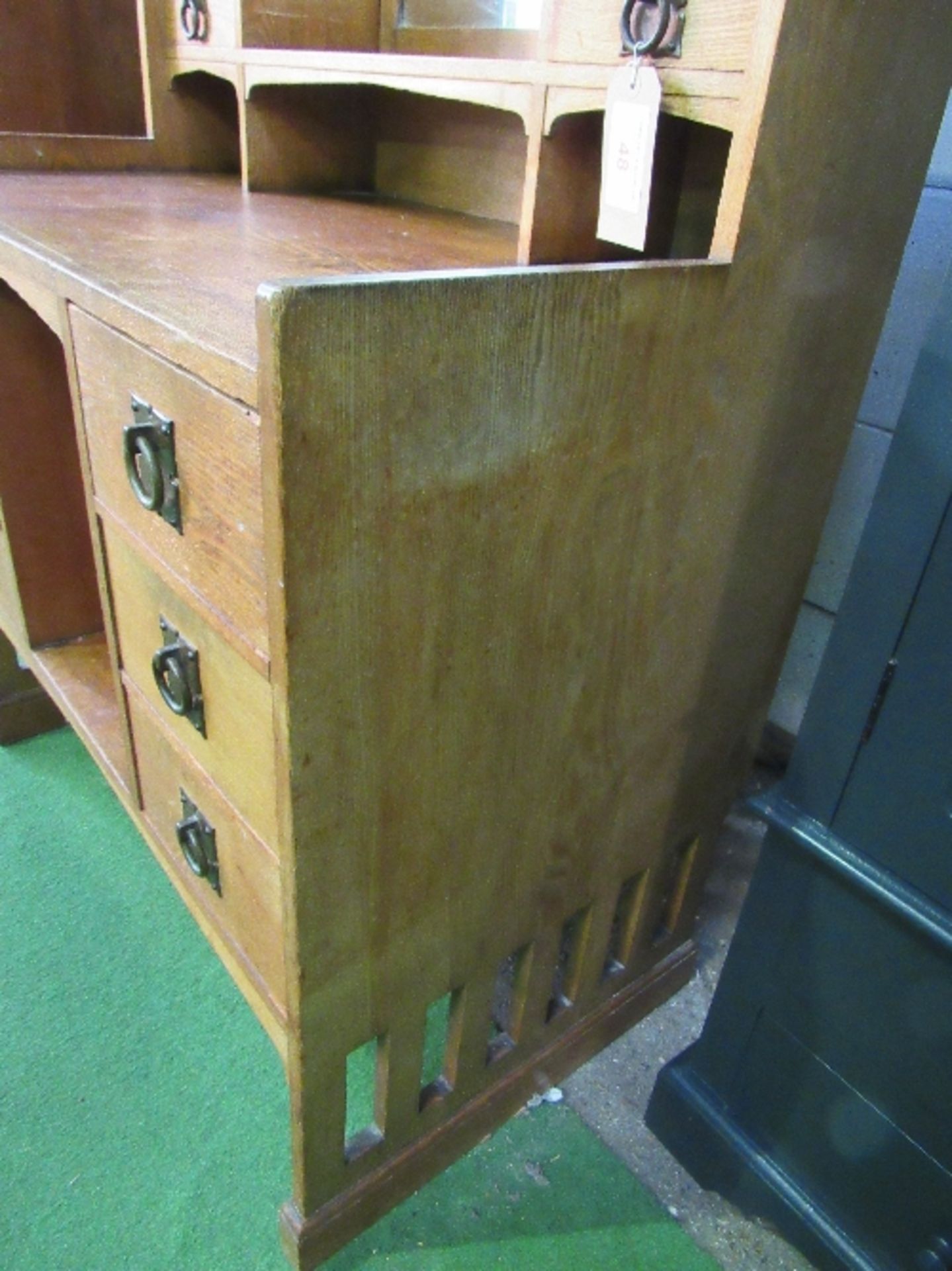 Oak Arts & Crafts style dressing table with Liberty & Co. London label on back. In the style of - Image 5 of 5