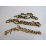 9ct gold rope chain necklace weight 6.2gms length 46cms, 9ct gold necklace weight 1.8gms length