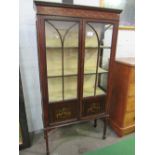 Edwardian inlaid mahogany display cabinet, 85 x 33 x 171cms. Estimate £20-30