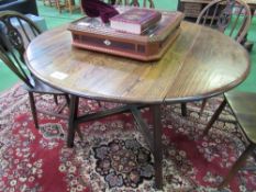 Ercol Old Colonial drop-side table with cross stretcher, 107 cms (open) x 71cms & 4 Ercol Windsor