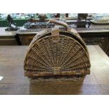 Retro-style picnic basket with contents for 2 including bottle of Lambrini. Estimate £12-18