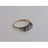 18ct gold, platinum & diamond ring, size N 1/2, weight 2.3gms. Estimate £200-220