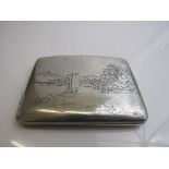 Japanese sterling silver cigarette case, 11 x 8.5cms. Estimate £50-60