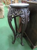 Carved rosewood decorative jardinière with cabriole legs. Estimate £40-60