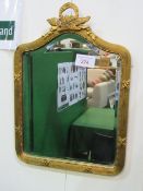 Decorative gilt rectangular framed bevel-edged wall mirror. Estimate £30-40