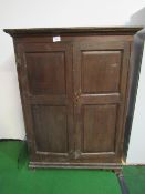 Oak 2 door cabinet, 122 x 60 x 162cms. Estimate £30-40