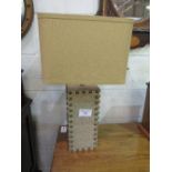 2 studded linen table lamps & shades. Estimate £20-30
