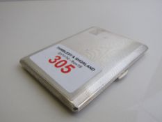 Engine turned silver cigarette case, Birmingham 1961 with initials RLS, weight 5.2ozt. Est £40-60