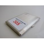 Engine turned silver cigarette case, Birmingham 1961 with initials RLS, weight 5.2ozt. Est £40-60