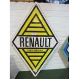 Renault double sided enamel sign, 115 x 79cms. Estimate £100-150