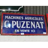 C Puzenat enamel sign, 50 x 97cms. Estimate £50-80