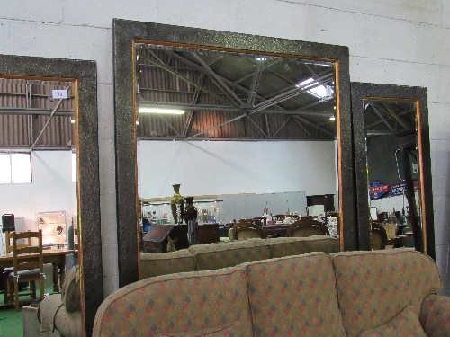 A trio of bronze coloured metal effect framed mirrors, 2x 193 x 71cms & 216 x 148cms - Image 4 of 5