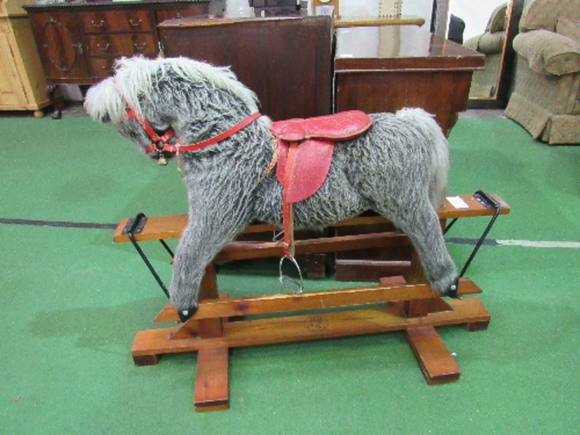 Pegasus Toys grey rocking horse, height 92cms, length 110cms. Estimate £50-60