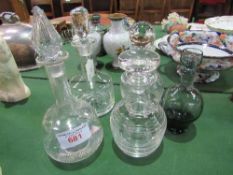 Collection of 5 moulded decanters. Estimate £30-50