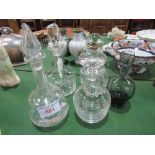 Collection of 5 moulded decanters. Estimate £30-50