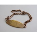 9ct gold identity bracelet, 13.8gms. Est £130-150