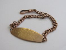 9ct gold identity bracelet, 13.8gms. Est £130-150