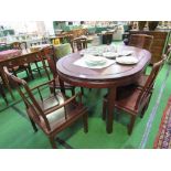 Chinese-style hardwood extendable table complete with 1 leaf, 157 (extended) x 112 x 77cms, together