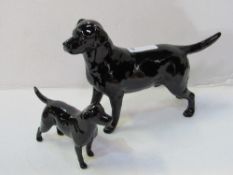 2 Beswick black Labradors. Estimate £20-40