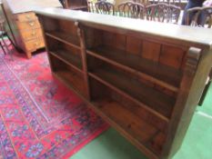 Oak long, low open bookcase with 4 interior shelves, 206 x 30 x 99cms. Estimate £80-100