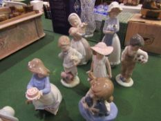 9 Nao figurines. Estimate £30-50