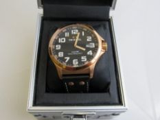 Gent's 'TW Steel' oversized wrist watch in silver coloured presentation box. Estimate £30-40