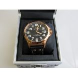 Gent's 'TW Steel' oversized wrist watch in silver coloured presentation box. Estimate £30-40