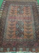 Aztec pattern wool rug, 191 x 143cms. Estimate £10-20