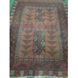 Aztec pattern wool rug, 191 x 143cms. Estimate £10-20