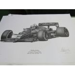 10 Peter Ratcliffe 'Legends in Time' prints of F1 & GT cars, signed Alan Stammers of various