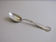 Sterling silver King's pattern design dessert spoon, 44gms, 17.5cms. Estimate £15-20