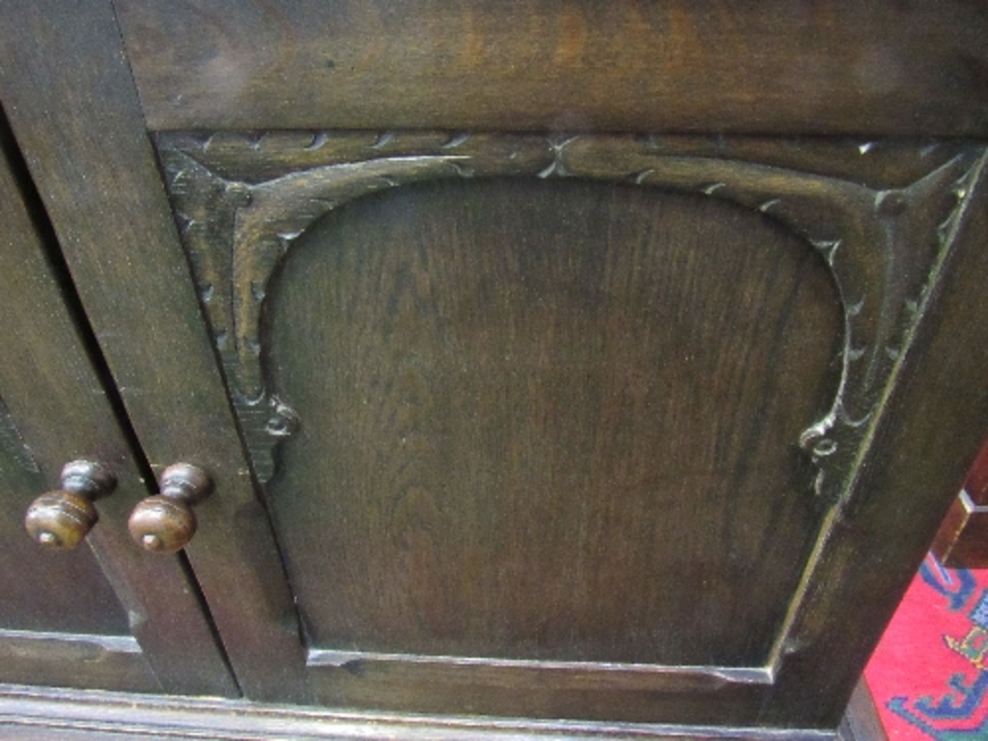 Oak small linen press on stand by William Spriggs & Co. Ltd, London. Drawer to base, 86 x 39 x - Image 4 of 6