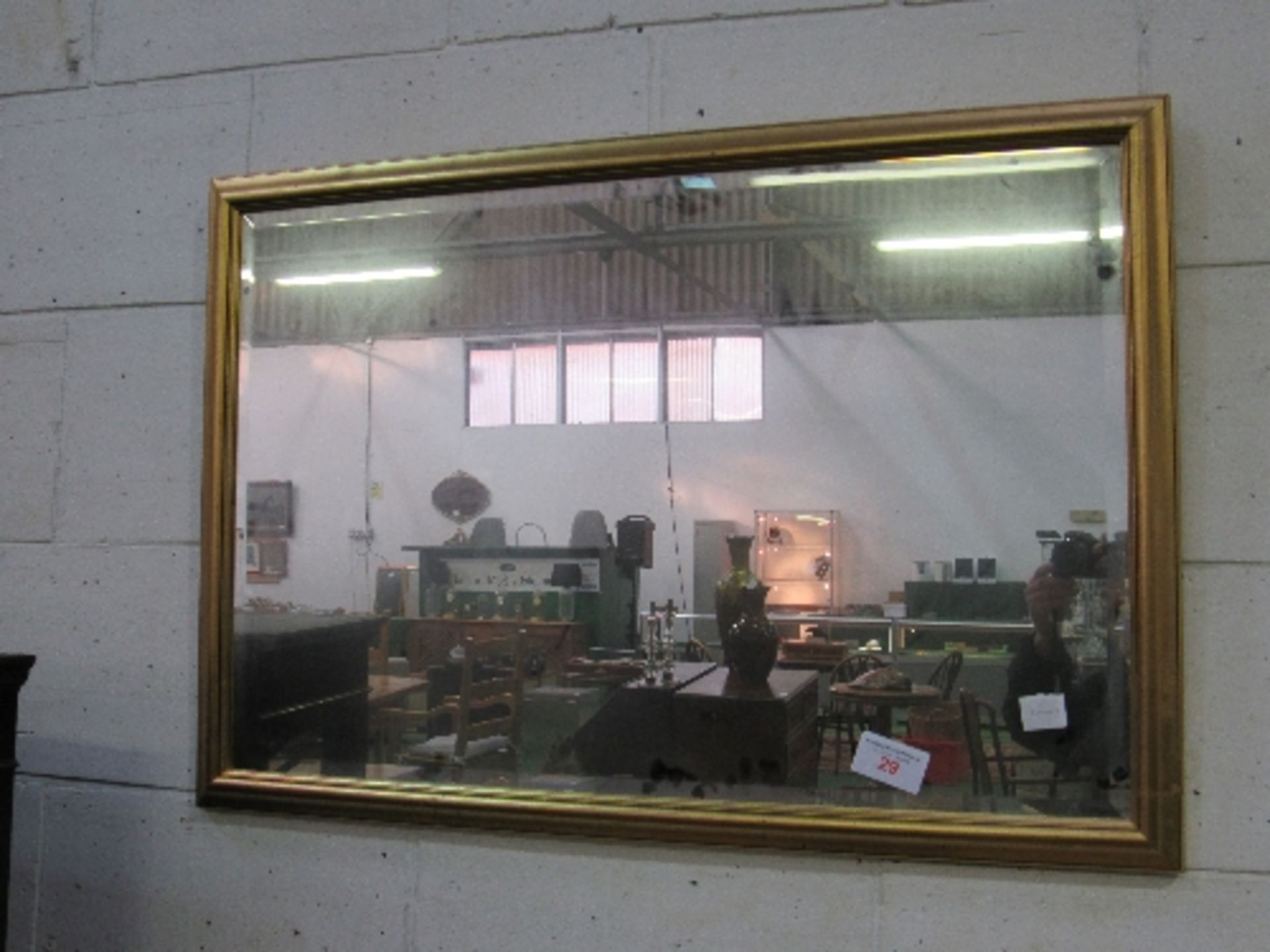 Gilt framed rectangular bevel-edged wall mirror, 68 x 98cms. Estimate £20-30