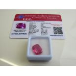 Cushion cut loose pink sapphire, weight 9.75ct with certificate. Est £40-50