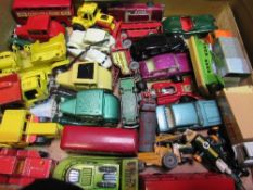 Box of 57 Corgi, Matchbox & Lesney model vehicles. Estimate £40-60